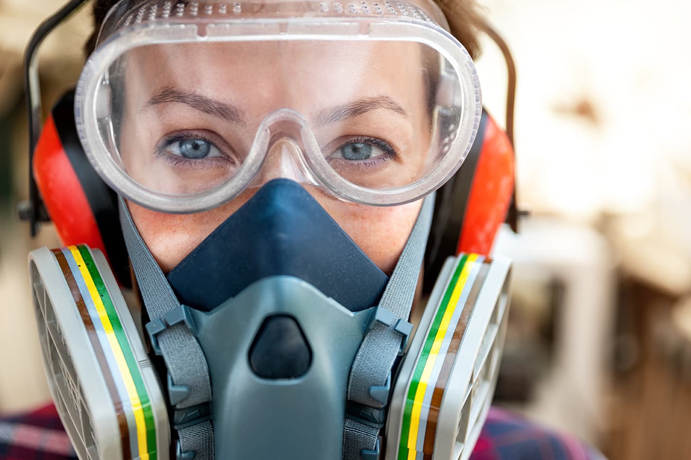 Health and safety professional reviewing workplace exposure data